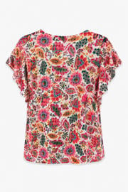 thumbnail: Paprika gebloemde broderie top Plus Size - meerkleurig