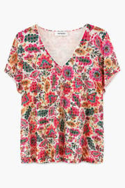 thumbnail: Paprika gebloemde broderie top Plus Size - meerkleurig