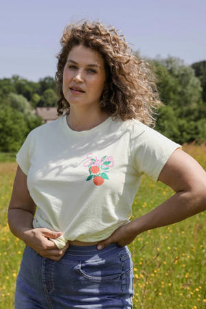 T-shirt Plus Size met backprint - geel