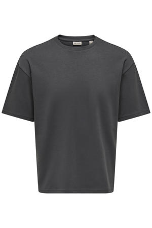 boxy T-shirt met pinstripe - grijs