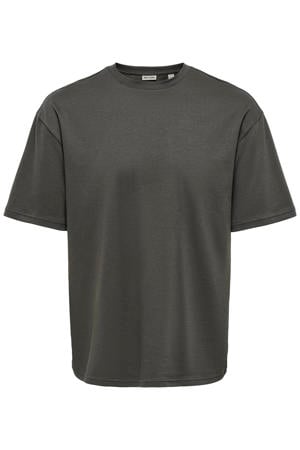 boxy T-shirt - grijsgroen