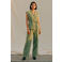 AWARE tweed wide leg pantalon - groen