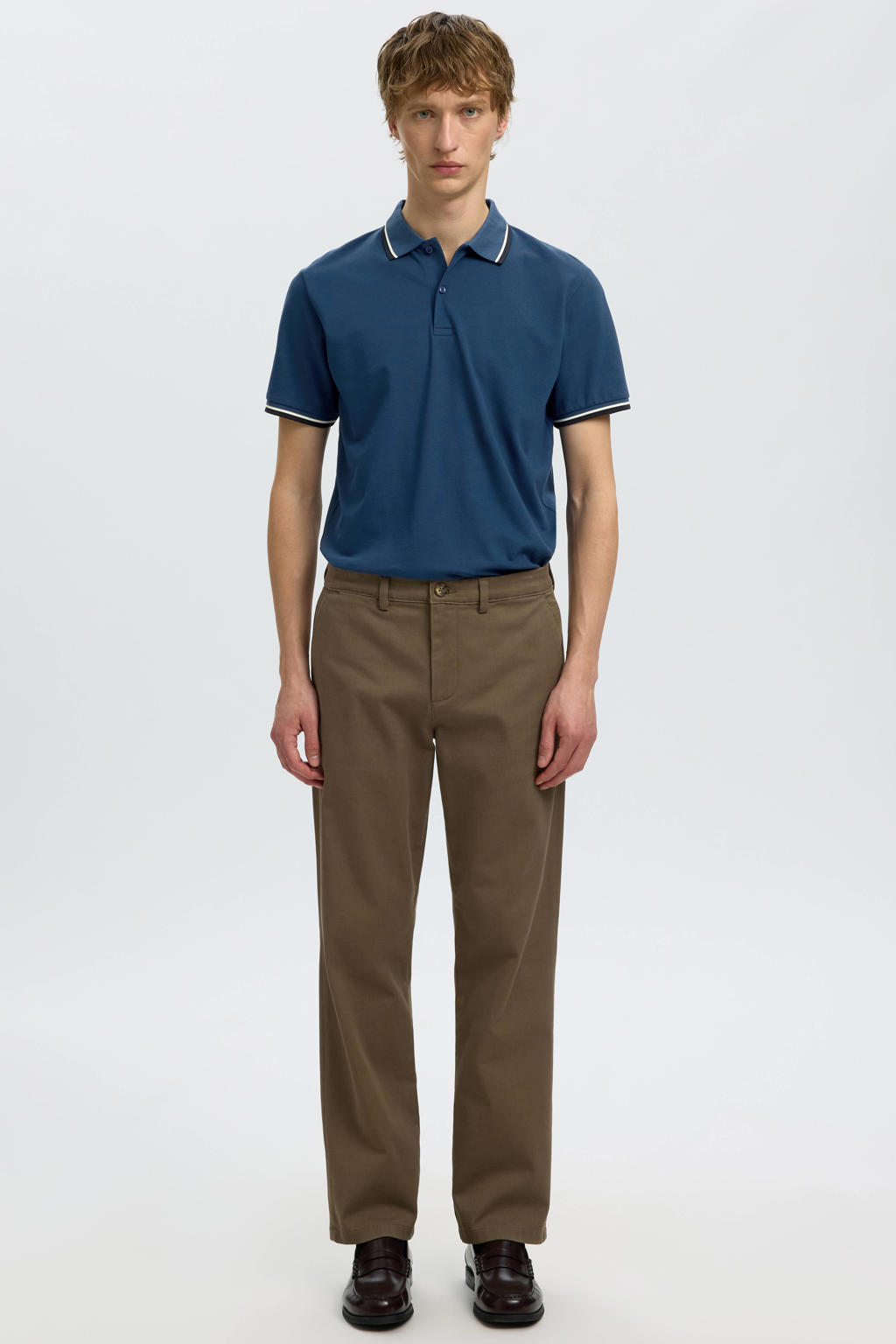 Selected slim polo blauw
