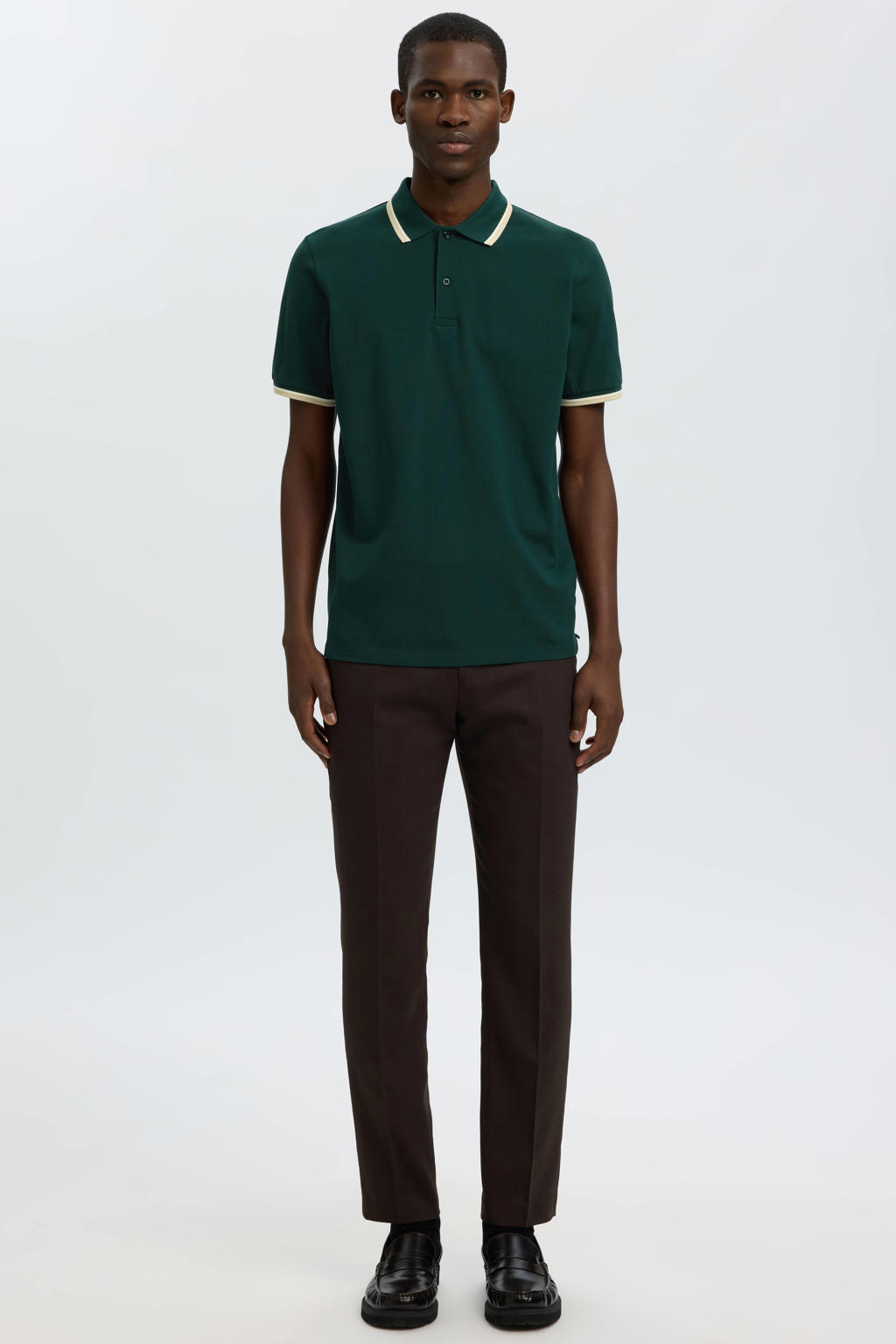Selected slim polo donkergroen