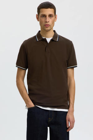 slim polo bruin