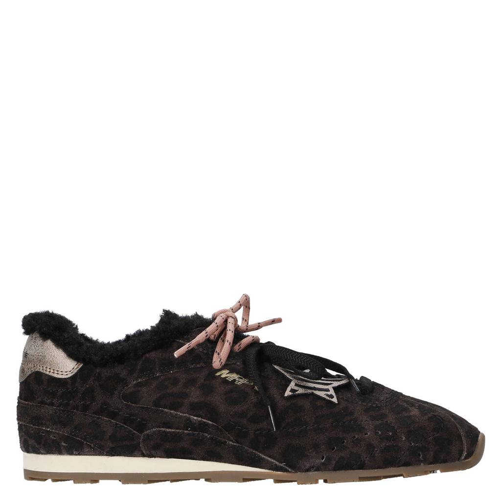 Zwarte dames MRP Medelin fur suède sneakers - met veters