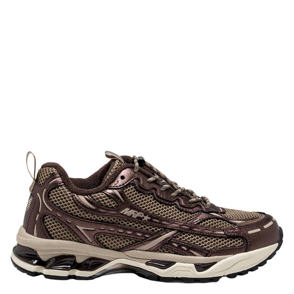 Zwart en taupe dames MRP van 45% leer/50% mesh/5% pu met elastische veters