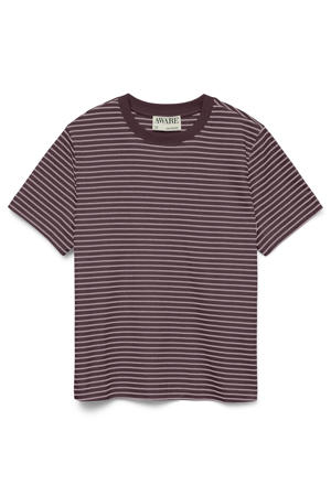gestreept T-shirt - donkerrood