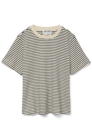 gestreept T-shirt - beige