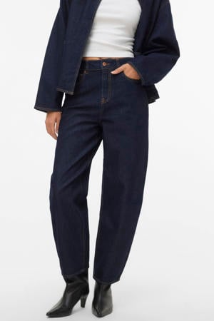 AWEVELINE high waist barrel jeans - donkerblauw
