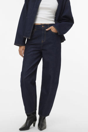 AWEVELINE high waist barrel jeans - donkerblauw