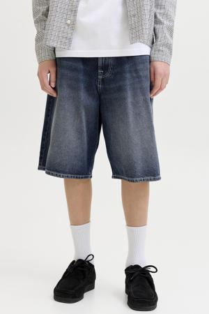 baggy fit denim short - donkerblauw