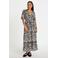 Cache Cache gebloemde bohemian maxi jurk met contrast bies - zwart