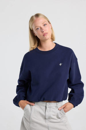 sweater met logo - donkerblauw
