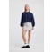 America Today sweater met logo - donkerblauw/wit