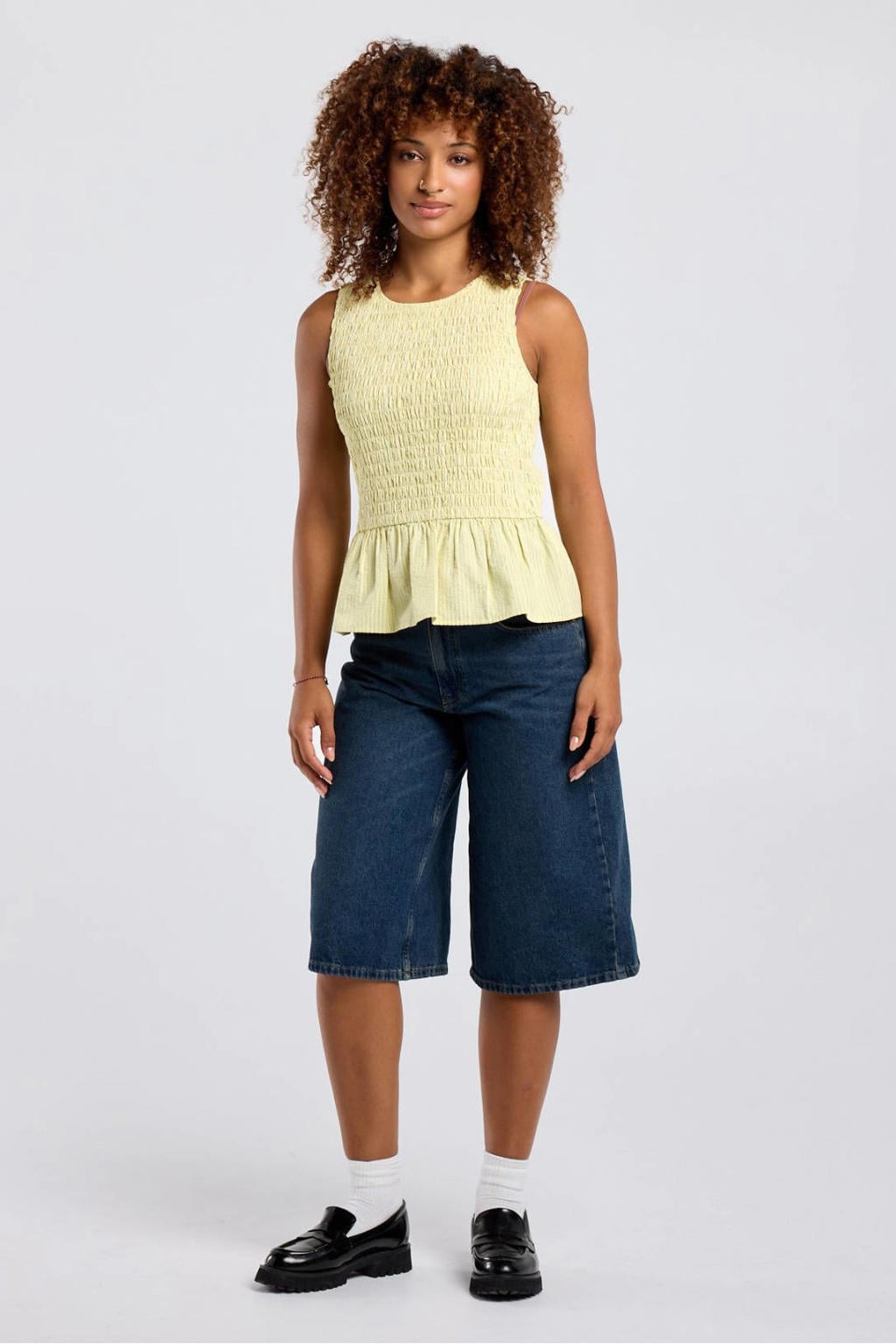 America Today gestreepte top - geel