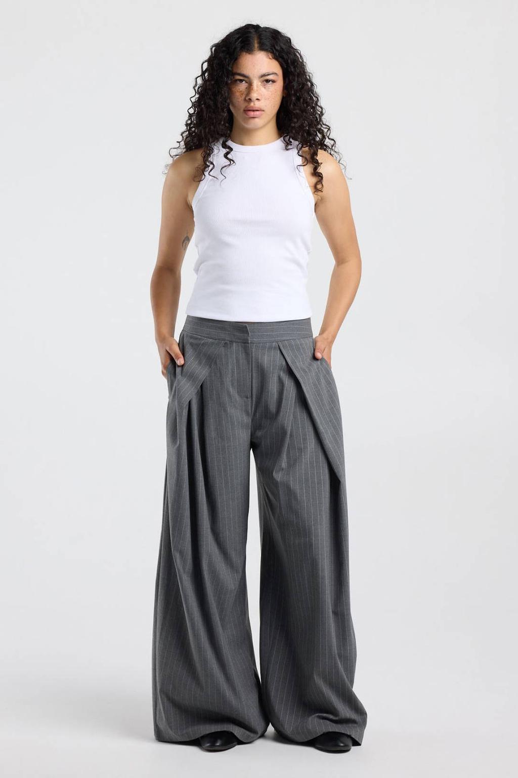 Witte dames America Today top met effen en ronde hals