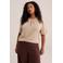 WE Fashion Curve top met lurex - zand