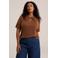 WE Fashion Curve top met lurex - bruin