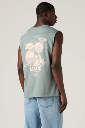 relaxed fit tanktop met backprint - groen