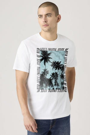 relaxed fit T-shirt met print - wit