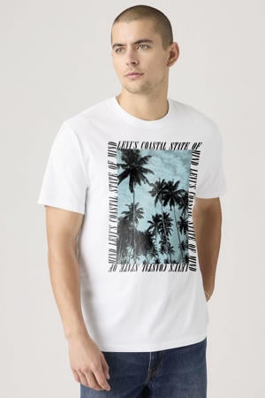 relaxed fit T-shirt met print - wit
