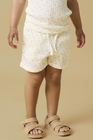 regular fit casual gebloemde short - ecru