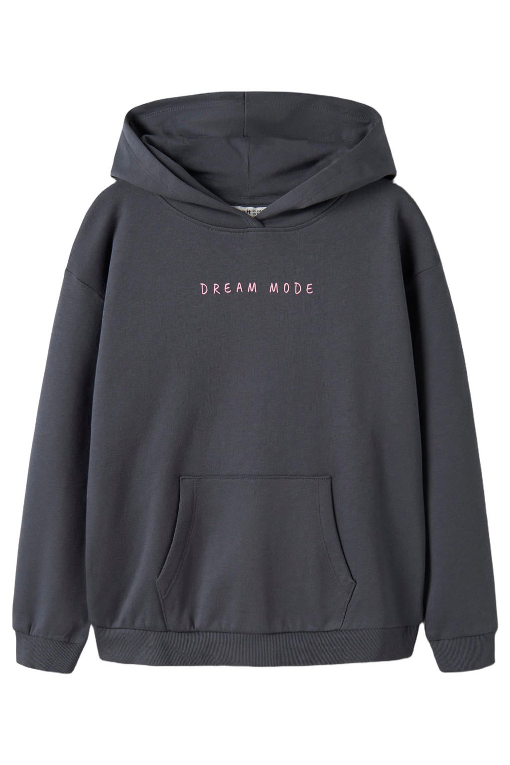 Blauwe meisjes NAME IT KIDS hoodie van sweat materiaal met backprint, lange mouwen en capuchon