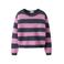 NAME IT KIDS rechtvallende gestreepte gebreide trui - roze