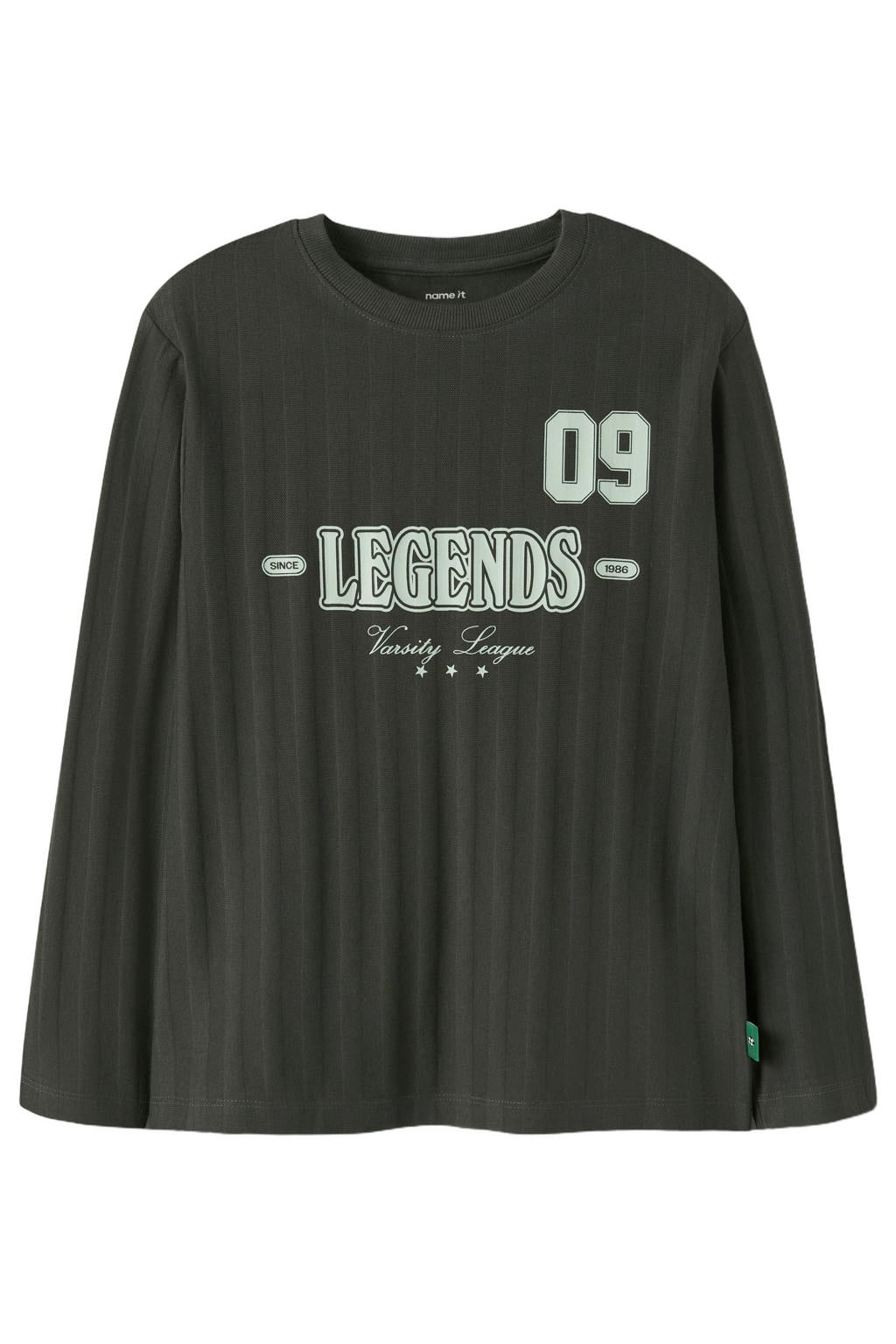 Donkerblauwe jongens NAME IT KIDS longsleeve van katoen met backprint, lange mouwen en ronde hals