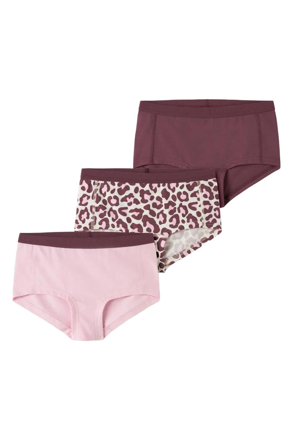 NAME IT KIDS hipsters met panterprint (set van 3)