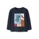 NAME IT MINI rechtvallende longsleeve met print - donkerblauw