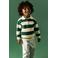 NAME IT MINI rechtvallende gestreepte sweater - groen