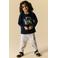 NAME IT MINI rechtvallende longsleeve met print - donkerblauw