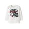 NAME IT MINI rechtvallende longsleeve met print - wit
