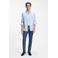BOSS slim fit gemêleerd casual overhemd - lichtblauw