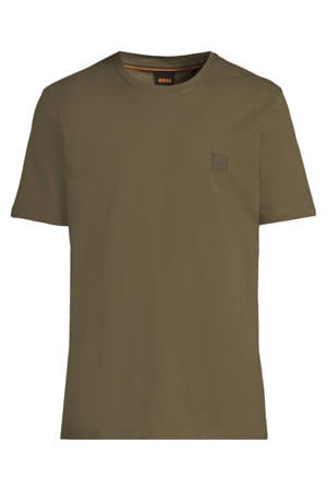 regular T-shirt donkergroen