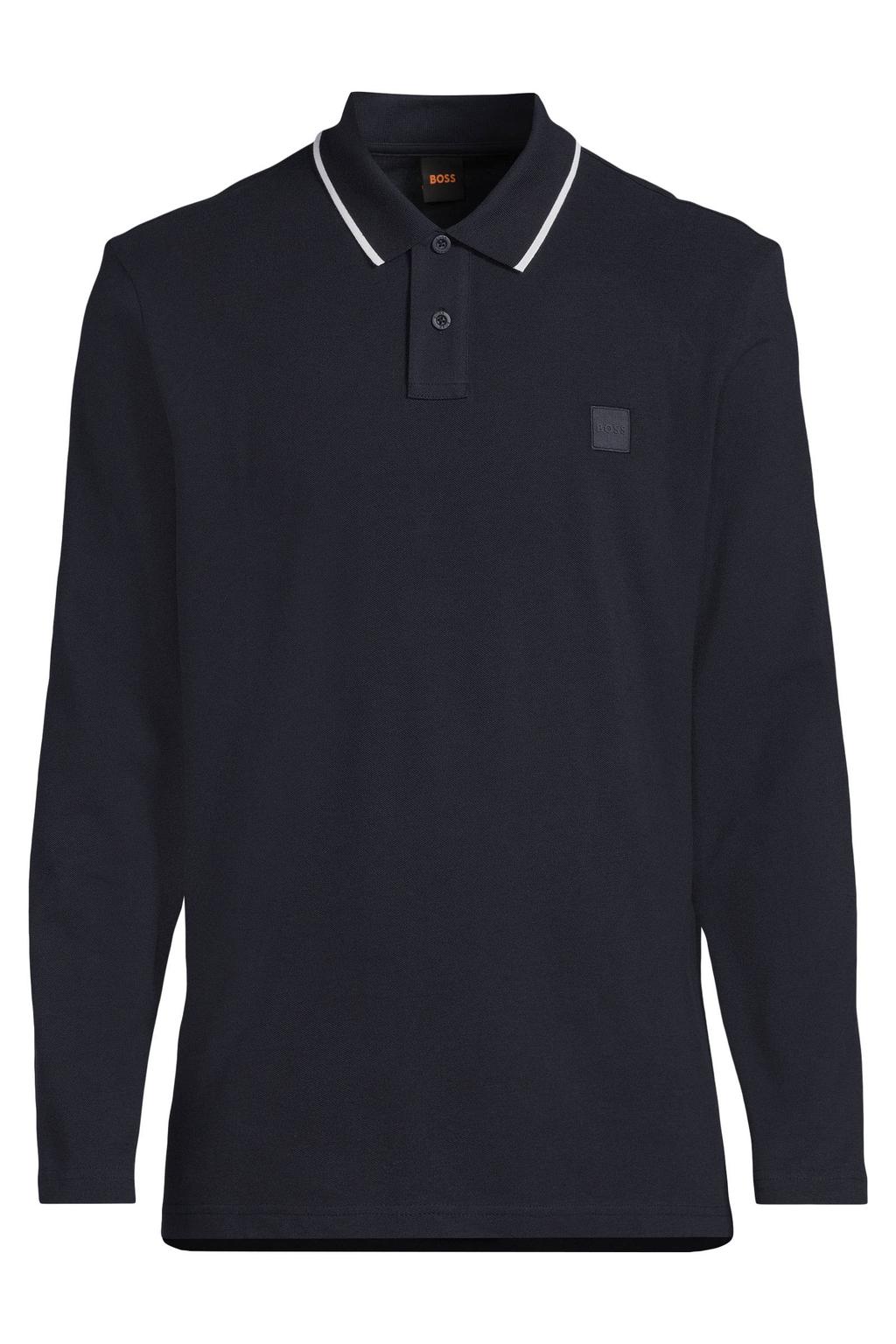 BOSS PasserfordLong regular fit polo - dark blue