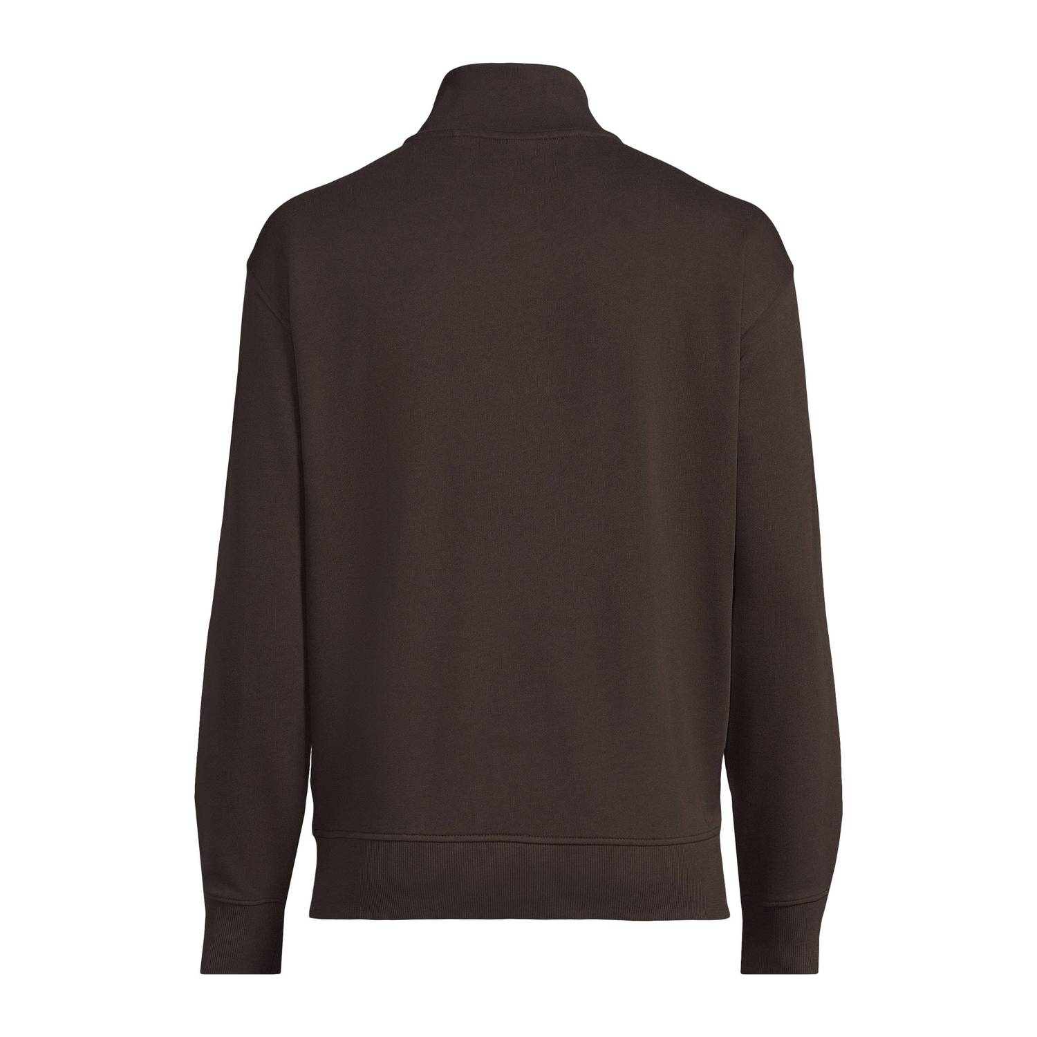 BOSS Ze_Smallzip relaxed fit sweater dark brown