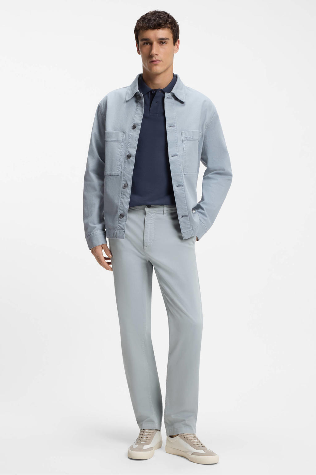 BOSS regular fit chino - grijsblauw