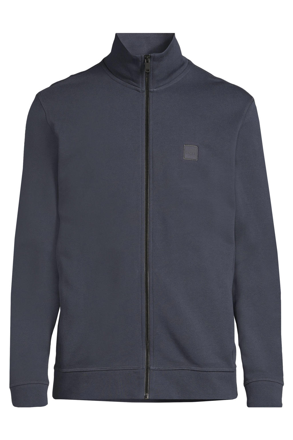 BOSS katoenen sweatvest - donkerblauw