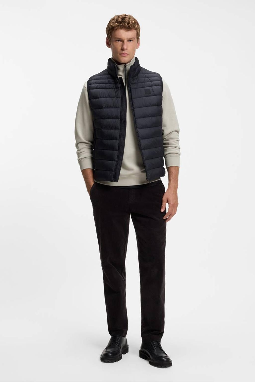BOSS sweater met logo - light beige
