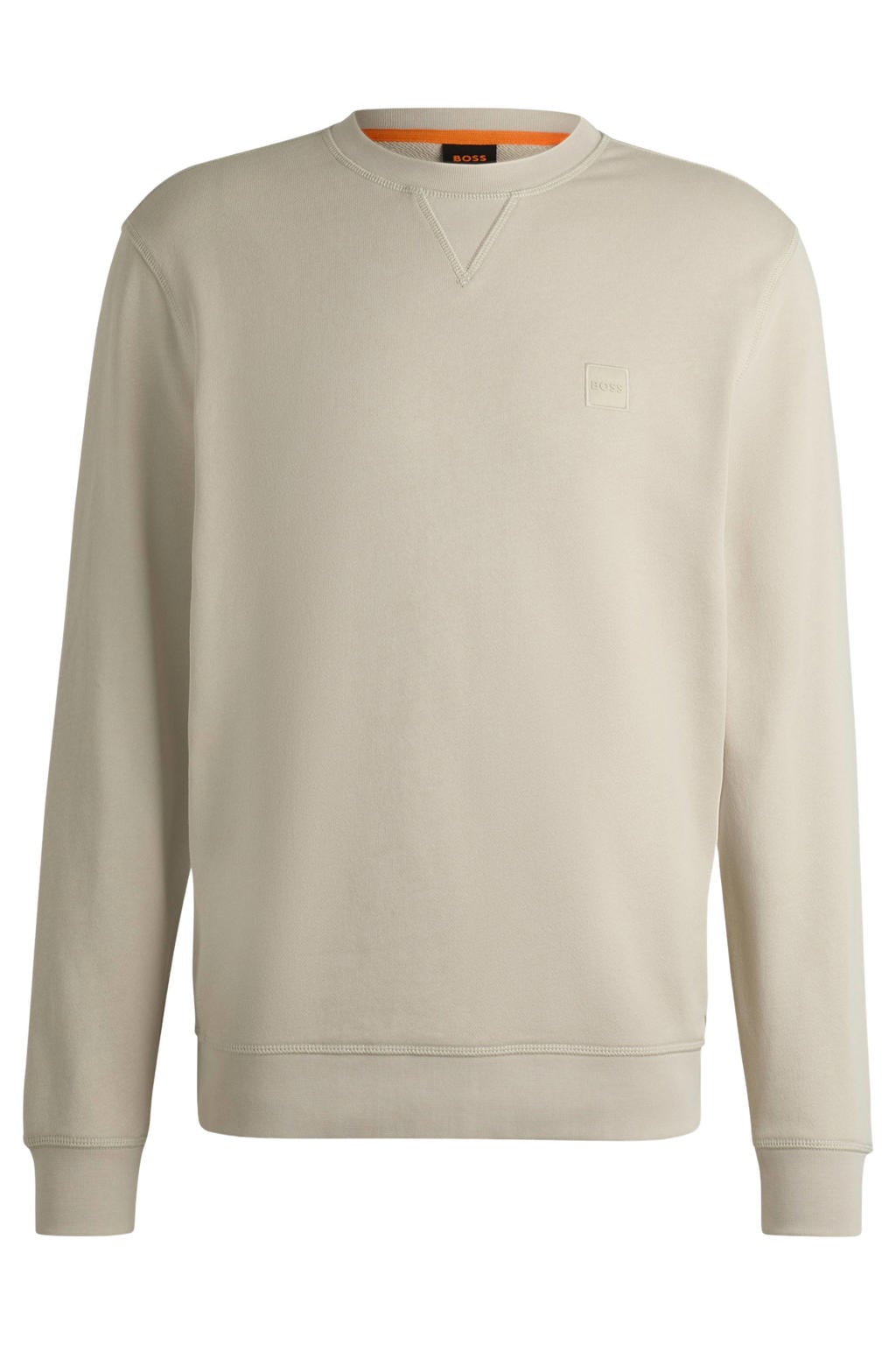 BOSS sweater met logo - lichtbeige