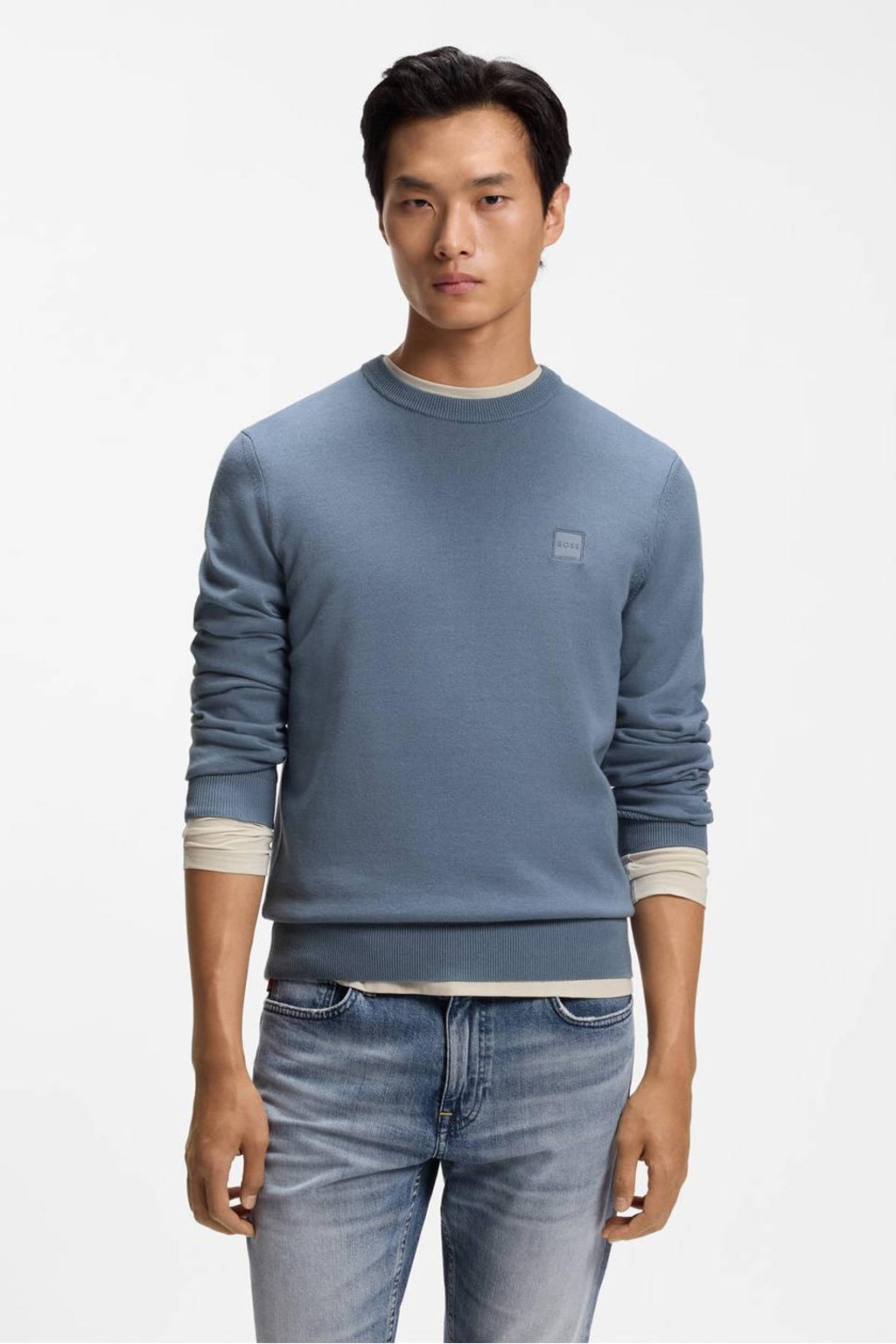 BOSS gebreide trui - medium blue