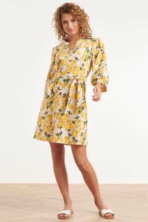 zomerjurk met print - geel