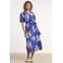 Smashed Lemon rayon midi jurk - blauw
