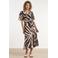 Smashed Lemon viscose midi zomerjurk met print - bruin