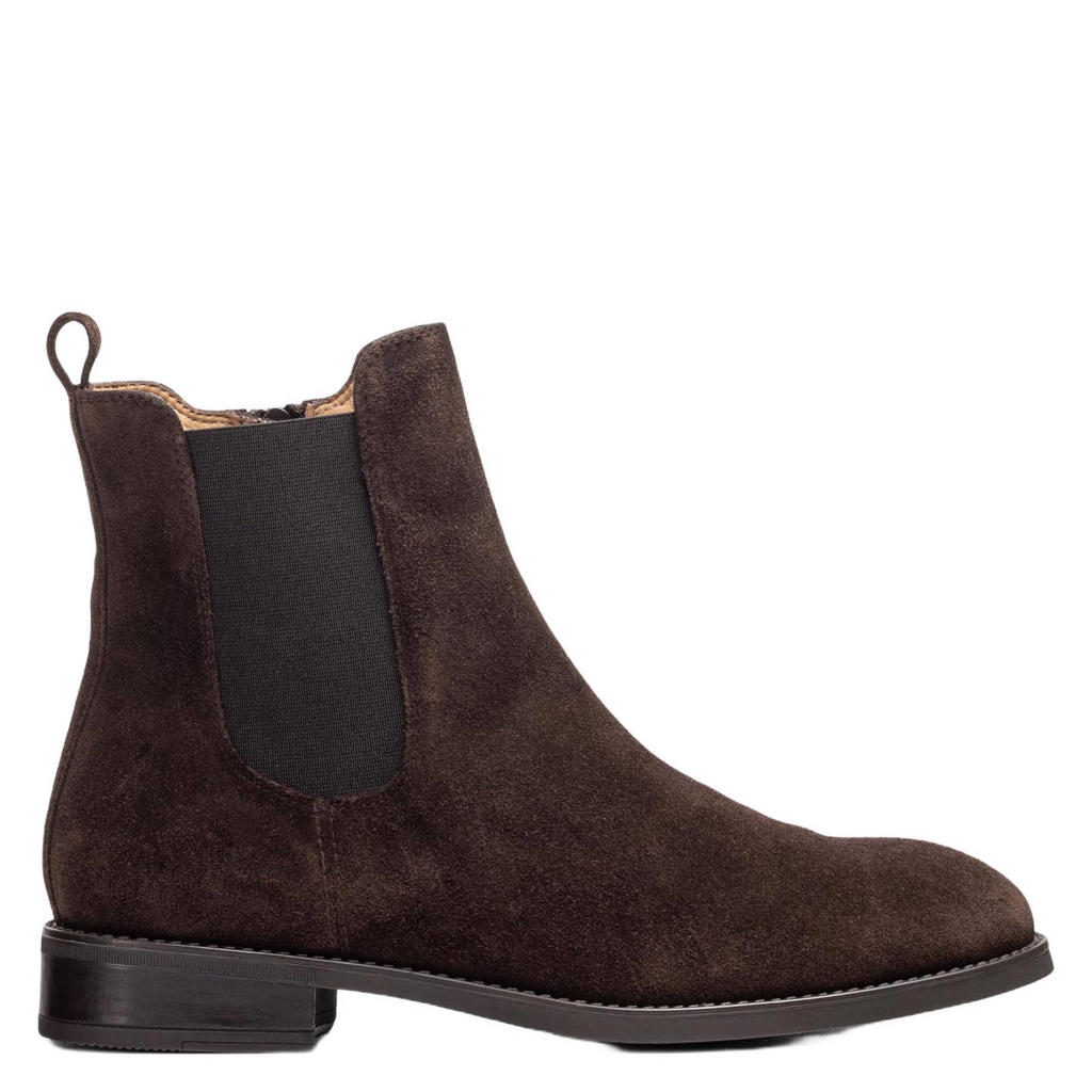 Unisa leren enkelboots - donkerbruin