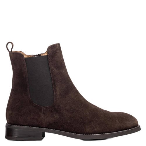 Unisa leren enkelboots donkerbruin