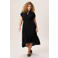 Miss Etam Plus viscose midi jurk met plooien - zwart